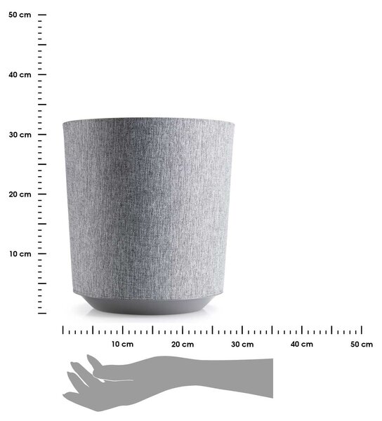 PLASTOVÝ KVETINÁČ ALOE TX 28,5X32 CM SIVÁ