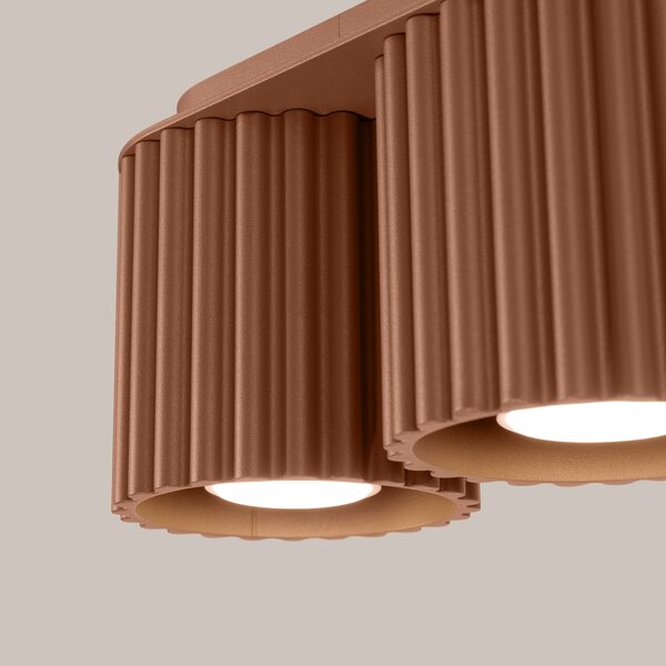 Stropné svietidlo Aura, 2x hnedé hliníkové tienidlo, (10 cm)