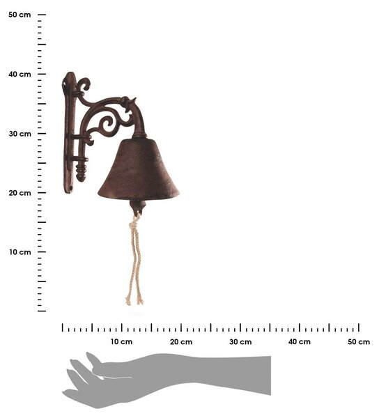 Záhradný zvonček Vilma, 20x19 cm, liatina, hnedá BT