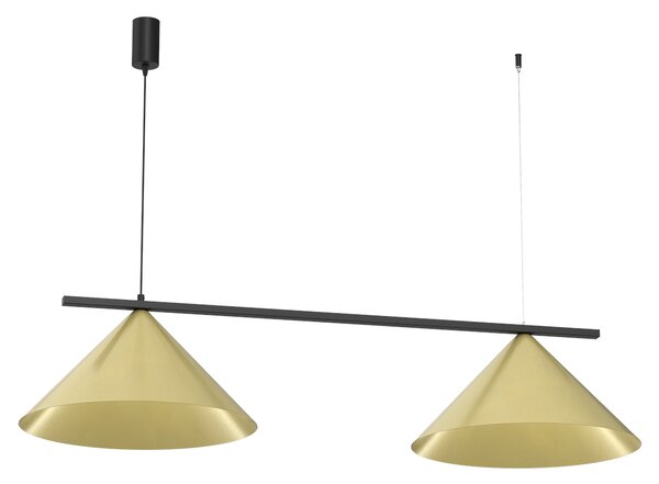 Závesné svietidlo Capital, 2x zlaté kovové tienidlo, (fi 46cm), b