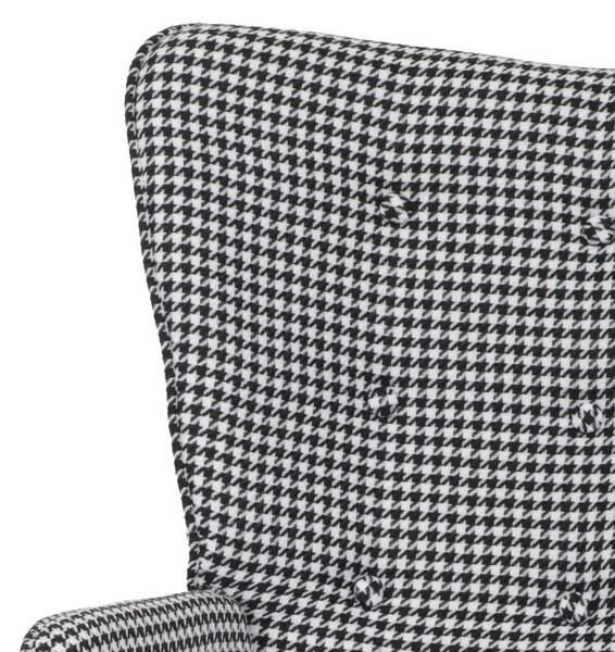 Relaxačné kreslo ušiak LISA + taburet — masív, látka, vzor pepito