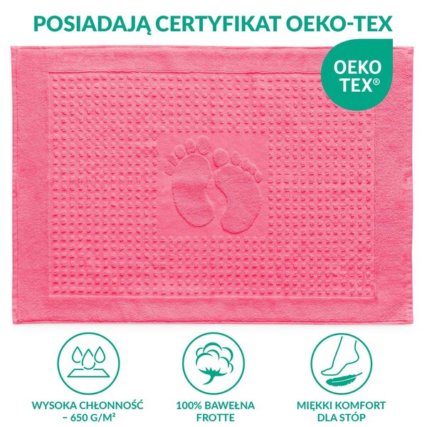 PODLOŽKA DO KÚPEĽNE HOTEL FEET 50X70 CM RUŽOVÁ