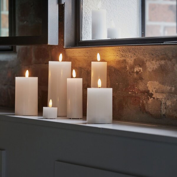 Vosková LED sviečka White – set 4 ks
