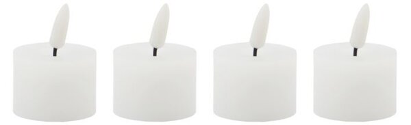 Vosková LED sviečka White – set 4 ks