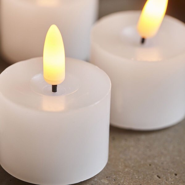 Vosková LED sviečka White – set 4 ks