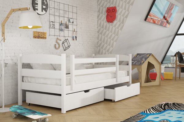 Detská posteľ 80 x 180 cm Zora (s roštom a úl. priestorom) (biela). Vlastná spoľahlivá doprava až k Vám domov. 1012769