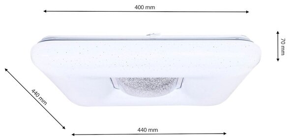 Stropné LED svietidlo Yax, 1x LED 24w, 3000-6000k, w, s ovládačom