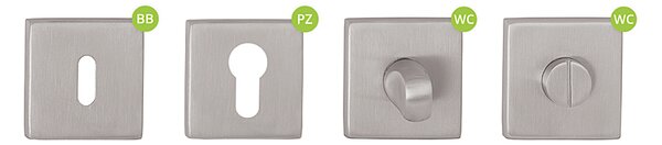 Dverové kovanie TWIN KLESO HR H 1735S KOV (E), kľučka-kľučka, Otvor pre obyčajný kľúč BB, Twin E (nerez matná)