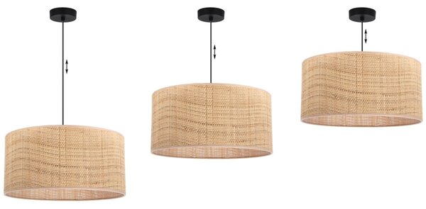 Závesné svietidlo Rattan, 1x ratanové tienidlo, (fi 45cm), b