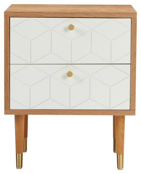 NOČNÝ STOLÍK, dub, biela, farba duba, 45/55/40 cm Boxxx - Online Only spálne, Online Only