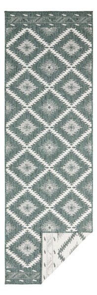Zeleno-krémový vonkajší koberec NORTHRUGS Malibu, 250 x 80 cm