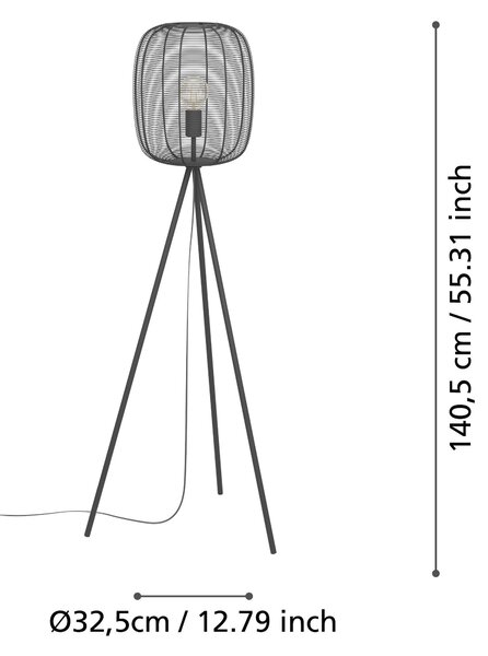STOJACIA LAMPA, 33/141 cm - Interiérové svietidlá
