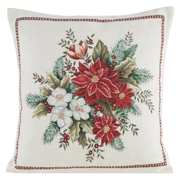 VIANOČNÁ GOBELÍNOVÁ DEKORAČNÁ OBLIEČKA NA VANKÚŠ MERRY5 45X45 CM VZOROVANÁ