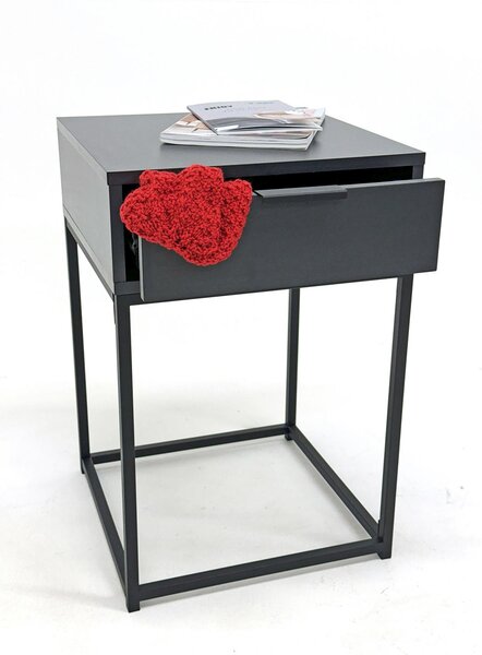 NOČNÝ STOLÍK, antracitová, 40/60/40 cm - Spálňové sety, Online Only