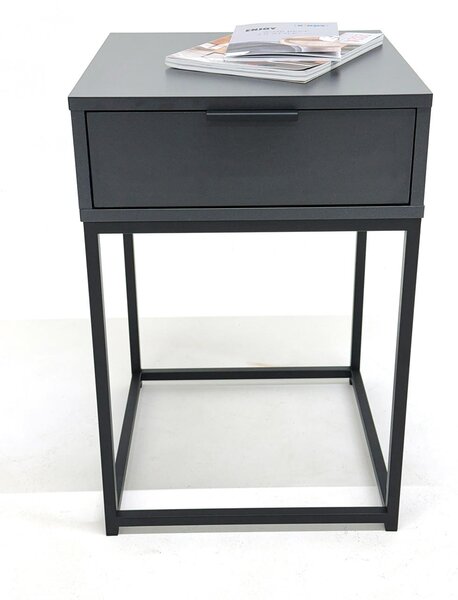 NOČNÝ STOLÍK, antracitová, 40/60/40 cm - Spálňové sety, Online Only