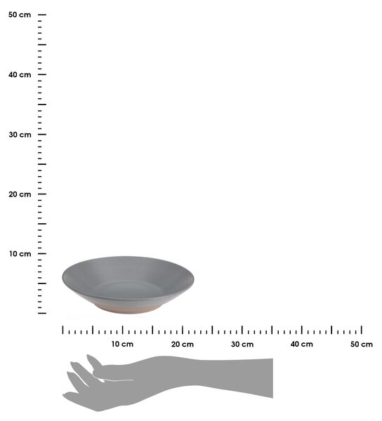 Kameninový hlboký tanier Clay, (fi) 21 cm, sivý