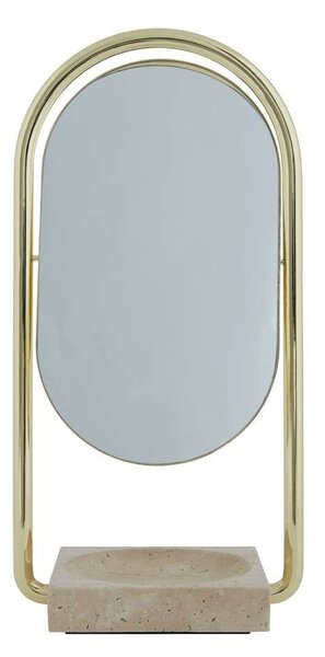 AYTM - Angui Table Mirror Gold/Travertine - Lampemesteren