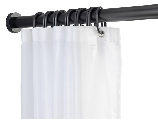 Čierna teleskopická tyč do kúpeľne Wenko Luz, dĺžka 110-185 cm
