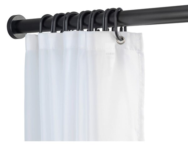 Čierna teleskopická tyč do kúpeľne Wenko Luz, dĺžka 110-185 cm