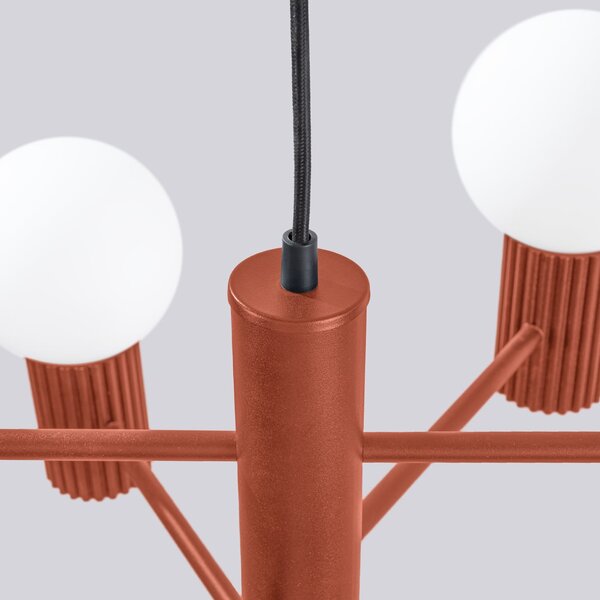 Luster Halo, 6x biele sklenené tienidlo, ro