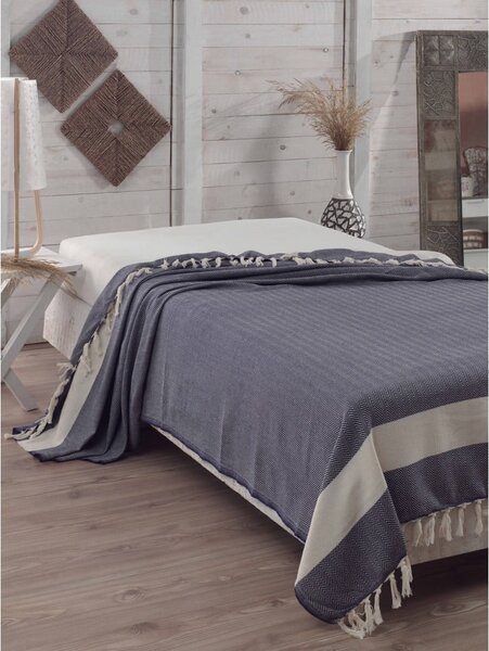 Prikrývka cez posteľ Baliksirti Dark Blue, 200 × 240 cm