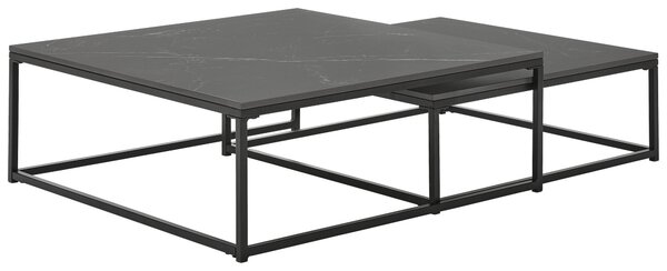SADA KONFERENČNÝCH STOLÍKOV, čierna, kov, keramika, 75/65/27/22/75/65 cm Livetastic - Stolíky do obývačky, Online Only