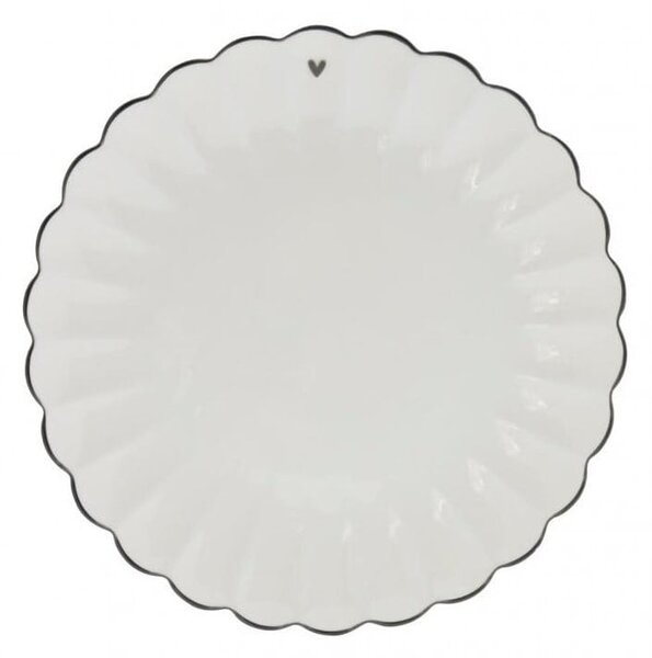 Keramický tanier Pleated White 23 cm