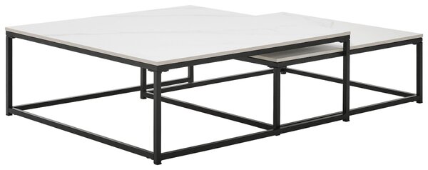 SADA KONFERENČNÝCH STOLÍKOV, čierna, biela, kov, keramika, 75/65/27/22/75/65 cm Livetastic - Stolíky do obývačky, Online Only