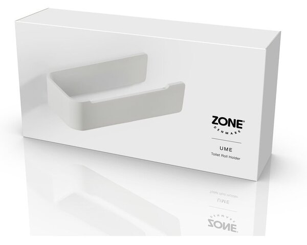 Biely nástenný kovový držiak na toaletný papier Ume – Zone