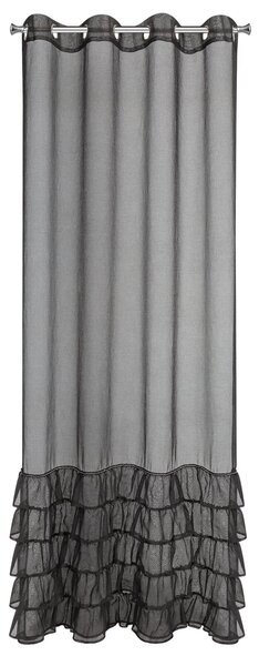ZÁCLONA NA KRÚŽKOCH CARLI 140X250 CM ČIERNA