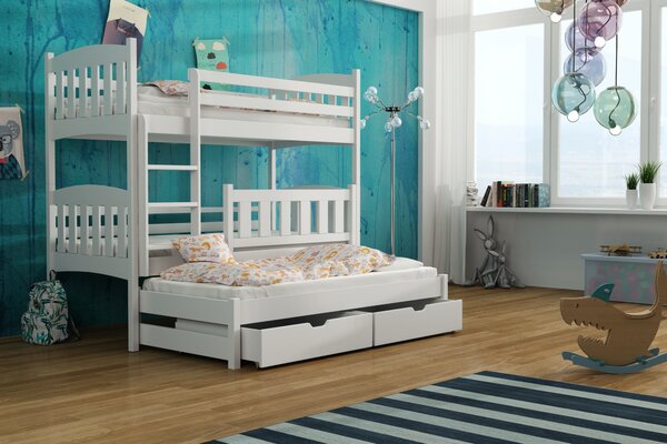 Detská posteľ 90 x 200 cm ANJA (s roštom a úl. priestorom) (biela). Vlastná spoľahlivá doprava až k Vám domov. 1013301