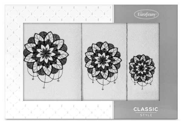 BAVLNENÝ UTERÁK LOTUS SADA 1KS 30X50 CM, 1KS 50X90 CM, 1KS 70X140 CM BIELA