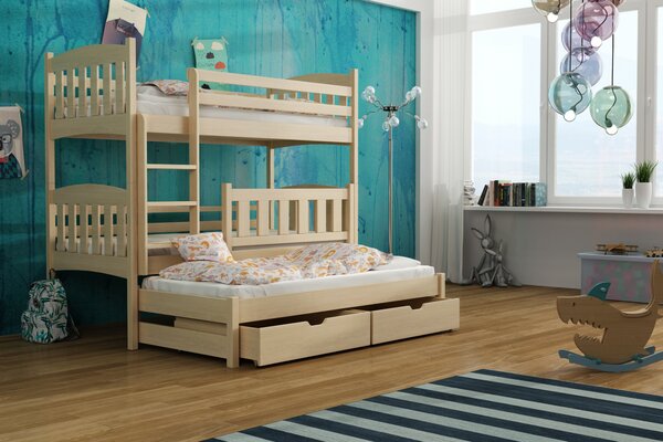 Detská posteľ 90 x 200 cm ANJA (s roštom a úl. priestorom) (borovica). Vlastná spoľahlivá doprava až k Vám domov. 1013300