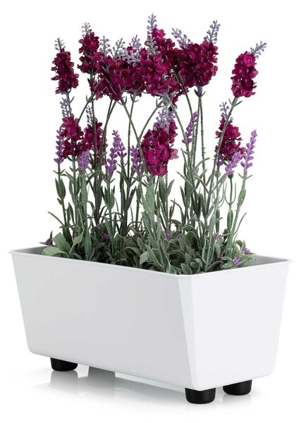 PLASTOVÝ KVETINÁČ SALVIA 28,5X17 CM BIELA