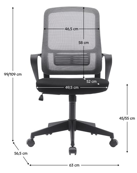 KONDELA Kancelárske kreslo, sivá/čierna, SALOMO TYP 3