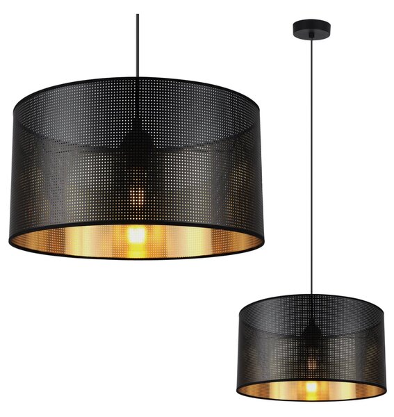 Závesné svietidlo Asti0, 1x čierne PVC tienidlo, (fi 35cm), g, b