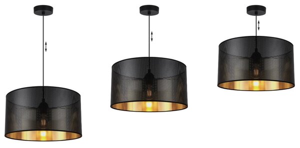 Závesné svietidlo Asti0, 1x čierne PVC tienidlo, (fi 35cm), g, b