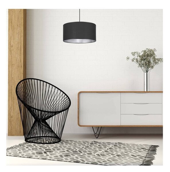 Závesné svietidlo Shade, 1x textilné tienidlo (výber z 2 farieb), (výber z 3 farieb konštrukcie), (fi 40cm), ch