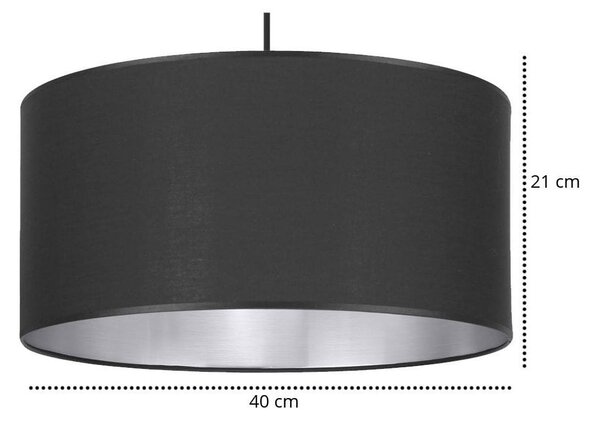 Závesné svietidlo Shade, 1x textilné tienidlo (výber z 2 farieb), (výber z 3 farieb konštrukcie), (fi 40cm), ch