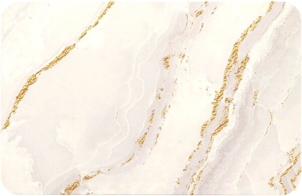 Predložka do kúpeľne Sofer Marble, 39x60 cm, zlatá/biela
