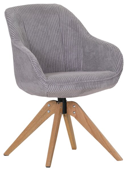 STOLIČKA S PODRÚČKAMI, kord, svetlosivá Ambia Home - Stoličky, Online Only