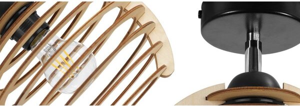 Bodové svietidlo Timber, 1x drevené tienidlo, n