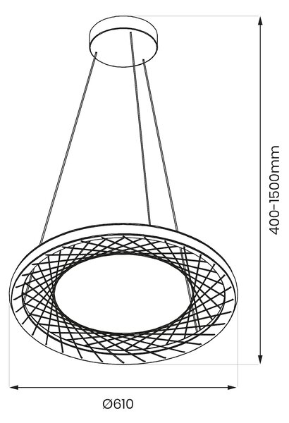 Závesné LED svietidlo Nest, 1x LED 43w, 4000k, b
