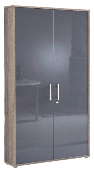 SKRINKA NA DOKUMENTY, dub sonoma, antracitová s vysokým leskom, 257/185,6/33 cm MID.YOU - Online Only kancelárie, Online Only