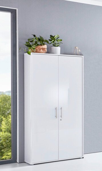 SKRINKA NA DOKUMENTY, biela, biela s vysokým leskom, 84,4/185,6/33 cm MID.YOU - Online Only kancelárie, Online Only
