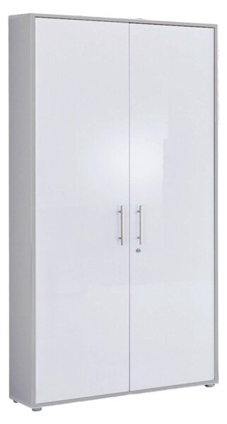 SKRINKA NA DOKUMENTY, sivá, biela s vysokým leskom, 84,4/185,6/33 cm MID.YOU - Online Only kancelárie, Online Only