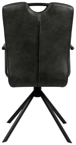 STOLIČKA S PODRÚČKAMI, mikrovlákno, čierna Ambia Home - Stoličky, Online Only