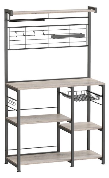 REGÁL, sivobéžová, čierna, uhlíková oceľ, 90/167/42 cm MID.YOU - Online Only drobný nábytok, Online Only