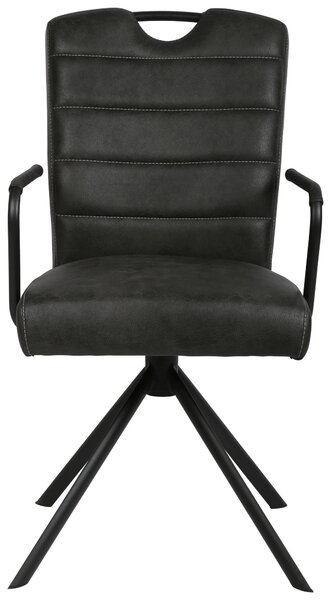 STOLIČKA S PODRÚČKAMI, mikrovlákno, čierna Ambia Home - Stoličky, Online Only