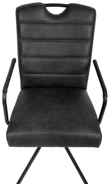 STOLIČKA S PODRÚČKAMI, mikrovlákno, čierna Ambia Home - Stoličky, Online Only